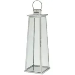 HOME STORY Laterne   ¦ silber ¦ Stahl,Glas ¦ Maße (cm): B: 21 H: 63 T: 21.0