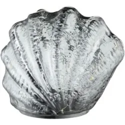 HOME STORY LED Muschel   ¦ grau ¦ Glas,Kunstleder ¦ Maße (cm): B: 14 H: 8,5 T: