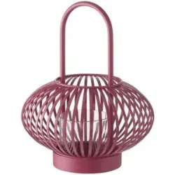 HOME STORY Laterne   ¦ rosa/pink ¦ Metall,Glas ¦ Maße (cm): B: 21 H: 26,3