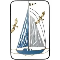 HOME STORY Wanddekoration Boot   ¦ blau ¦ Metall ¦ Maße (cm): B: 40 H: 5