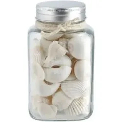 HOME STORY Muschelmix im Glas   ¦ creme ¦ Naturfaser,Glas ¦ Maße (cm): B: 9 H: