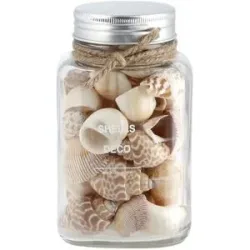 HOME STORY Muschelmix im Glas   ¦ beige ¦ Naturfaser,Glas ¦ Maße (cm): B: 9 H:
