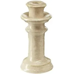 HOME STORY Kerzenhalter   ¦ beige ¦ Steingut ¦ Maße (cm): H: 19,5  Ø: 9.7