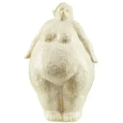 HOME STORY Deko Figur Woman   ¦ beige ¦ Steinzeug ¦ Maße (cm): B: 14,5 H: 22,2