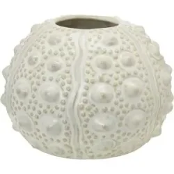 HOME STORY Vase  Seeigel ¦ beige ¦ Porzellan ¦ Maße (cm): H: 9,5  Ø: 13