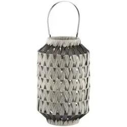 HOME STORY Laterne   ¦ grau ¦ PVC,Metall,Glas ¦ Maße (cm): H: 40,5  Ø: 25