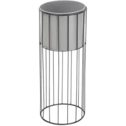 HOME STORY Übertopf auf Metallgestell   ¦ grau ¦ Eisen ¦ Maße (cm): H: 58  Ø: 23