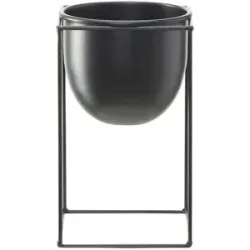 HOME STORY Übertopf auf Metallgestell   ¦ schwarz ¦ Eisen ¦ Maße (cm): B: 15 H: