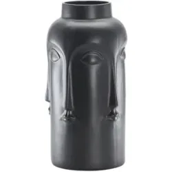 HOME STORY Vase Face   ¦ schwarz ¦ Porzellan ¦ Maße (cm): H: 49,8  Ø: 24.5