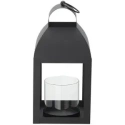 HOME STORY Laterne   ¦ schwarz ¦ Metall,Glas ¦ Maße (cm): H: 36,5  Ø: 17.3