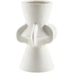 HOME STORY Vase   ¦ weiß ¦ Steinzeug ¦ Maße (cm): B: 13,5 H: 22,7