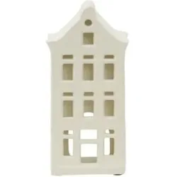 HOME STORY Windlicht Haus   ¦ creme ¦ Aluminium ¦ Maße (cm): B: 10 H: 20,5 T: