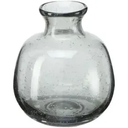 HOME STORY Vase   ¦ grau ¦ Glas ¦ Maße (cm): H: 10,5  Ø: 10