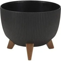 Höffner Pflanzschale   ¦ schwarz ¦ Kunststoff ¦ Maße (cm): H: 18  Ø: 29