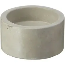 Höffner Kerzenhalter   ¦ grau ¦ Zement ¦ Maße (cm): H: 4,5  Ø: 8.5