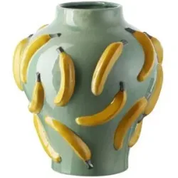Höffner Vase Bananen   ¦ grün ¦ Keramik ¦ Maße (cm): H: 37,5  Ø: 34