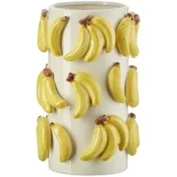 HOME STORY Vase Bananen   ¦ gelb ¦ Dolomite ¦ Maße (cm): H: 26  Ø: 16.6