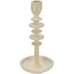 HOME STORY Kerzenständer   ¦ creme ¦ Aluminium ¦ Maße (cm): H: 23  Ø: 11.5