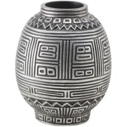 HOME STORY Deko Vase   ¦ schwarz ¦ Polyresin (Kunstharz) ¦ Maße (cm): H: 25,5