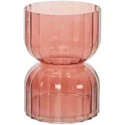 HOME STORY Vase   ¦ rot ¦ Glas ¦ Maße (cm): H: 22,5  Ø: 16
