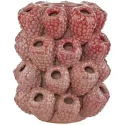 HOME STORY 3D Himbeere Vase   ¦ rot ¦ Steinzeug ¦ Maße (cm): H: 18,5  Ø: 16.5