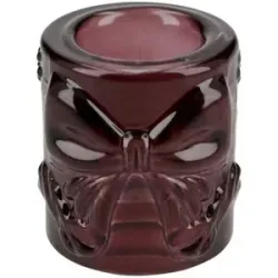 Höffner Kerzenhalter mit Schleife   ¦ rot ¦ Glas ¦ Maße (cm): H: 4,5  Ø: 4.5