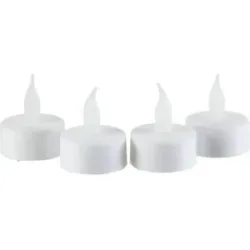 Höffner LED Teelichte  4er-Set   ¦ weiß ¦ Kunststoff ¦ Maße (cm): B: 10,4 H: 7,4 T: 10.2