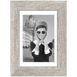 Höffner Bilderrahmen 21x30 cm  Hollywood ¦ grau ¦ Massivholz ¦ Maße (cm): B: 26 H: 35 T: