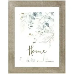 Höffner Bilderrahmen 30x40 cm  Leeds ¦ silber ¦ Massivholz ¦ Maße (cm): B: 37 H: 47 T: