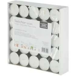 Höffner Teelichte  75er Pack   ¦ weiß ¦ Wachs,Aluminium ¦ Maße (cm): H: 1,5  Ø: 4