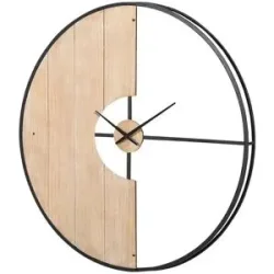 Höffner Wanduhr 90 cm Pine ¦ holzfarben ¦ Metall,Holzwerkstoff ¦ Maße (cm): T: 6.0  Ø: