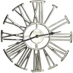 HOME STORY Wanduhr   ¦ silber ¦ Aluminium ¦ Maße (cm): H: 1  Ø: 41