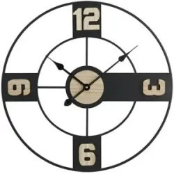Höffner Wanduhr   ¦ schwarz ¦ Metall,MDF ¦ Maße (cm): B: 60 H: 60 T: 5.0