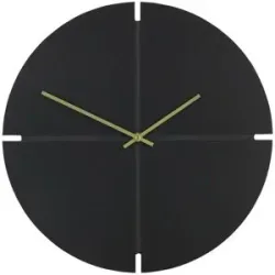 Höffner Wanduhr   ¦ schwarz ¦ Holzwerkstoff,Metall ¦ Maße (cm): B: 40 H: 40 T: 4.0