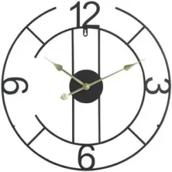 Höffner Wanduhr   ¦ schwarz ¦ Metall ¦ Maße (cm): B: 60 H: 60 T: 3.5