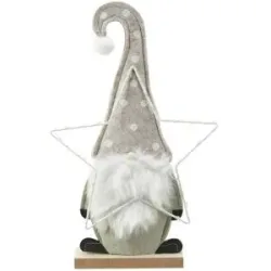 HOME STORY Figur Weihnachtsmann mit LED Stern   ¦ grün ¦ Metall,Holzwerkstoff ¦