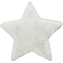 Höffner Kinderteppich  Stern ¦ weiß ¦ Synthetische Fasern ¦ Maße (cm): B: 60
