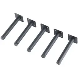 Höffner Metallfüße 5er Set  Stream ¦ schwarz ¦ Maße (cm): H: 15  Ø: 1.5