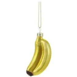 HOME STORY Weihnachtsbaumschmuck Banane   ¦ gelb ¦ Glas,Aluminium ¦ Maße (cm):