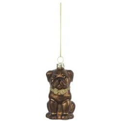 HOME STORY Weihnachtsbaumschmuck Hund   ¦ braun ¦ Glas,Aluminium ¦ Maße (cm): B: