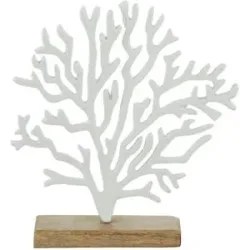 Höffner Dekoobjekt Koralle   ¦ weiß ¦ Aluminium,MDF ¦ Maße (cm): B: 24 H: 27 T: 6.0