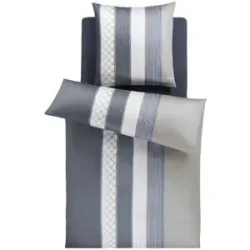 JOOP! Mako-Satin Bettwäsche  Cornflower Stripe ¦ grau ¦ Maße (cm): B: 135