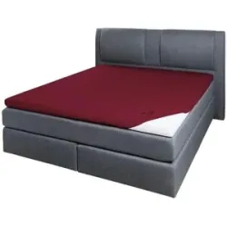 Höffner Jersey-Elastan Topperlaken   ¦ rot ¦ Maße (cm): B: 190 H: 10