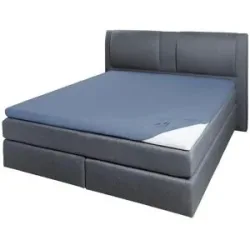 Höffner Jersey-Elastan Topperlaken   ¦ blau ¦ Maße (cm): B: 150 H: 10
