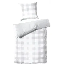 Höffner Perkal Bettwäsche-Set   ¦ grau ¦ Maße (cm): B: 135 H: 1