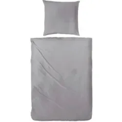 Höffner Satin Bettwäsche-Set   ¦ grau ¦ Maße (cm): B: 135 H: 1