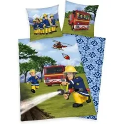 Höffner Bettwäsche-Set Feuerwehr Sam   ¦ mehrfarbig ¦ Maße (cm): B: 135 H: 1