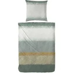 Höffner Flanell Bettwäsche-Set   ¦ grün ¦ Maße (cm): B: 135 H: 1