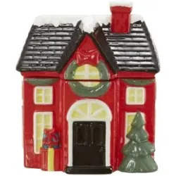 HOME STORY Keksdose Haus mit Deckel   ¦ rot ¦ Dolomite ¦ Maße (cm): B: 17,7 H: