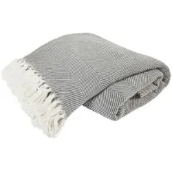 Höffner Tagesdecke mit Fransen   ¦ grau ¦ 100% Baumwolle ¦ Maße (cm): B: 280